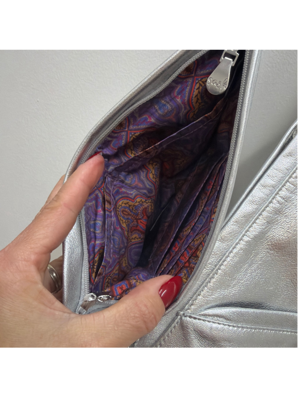 Sash Bag Discontinued Sterling Metallic Lambskin Leather! - Picture 9 of 9